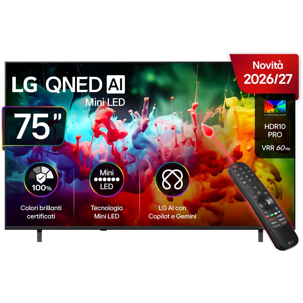 QNED AI MiniLED 75'' Serie QNED70B 75QNED70B6A, 4K, AI Magic Remote, 100% Volume colore, 3 HDMI, 20W, SMART TV 2026 - Foto 2