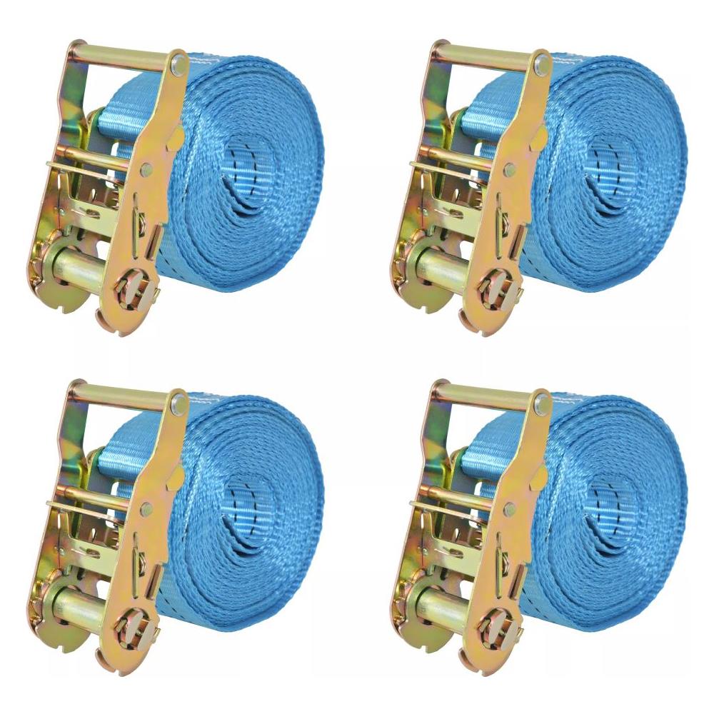 Cinghie d'Ancoraggio 4 pz a Cricchetto 2 T 6mx38mm Blu - Foto 1