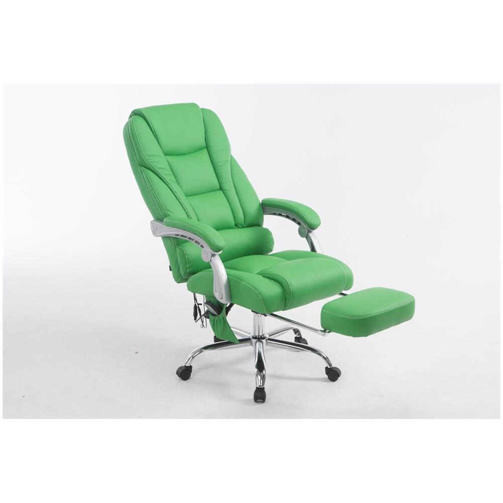Sedia Ufficio Massaggiante Pacific V2 - Poltrona Relax 5 Programmi di Massaggio - Sedia Ergonomica in Similpelle con Poggiapiedi Estraibile e Altezza Regolabile e Girevole, Max 150 kg Verde - Foto 3