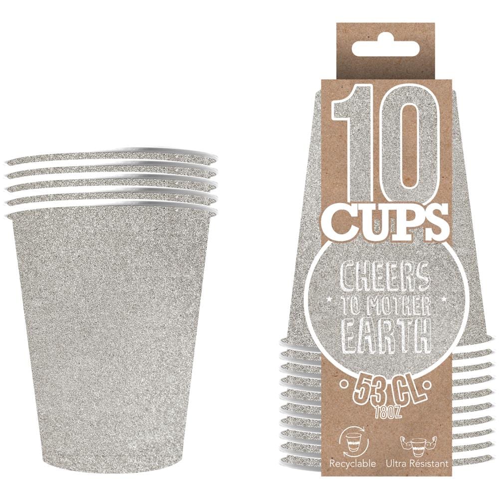 Original Cup - 10 Bicchieri In Cartone Riciclabile Argento - Foto 1