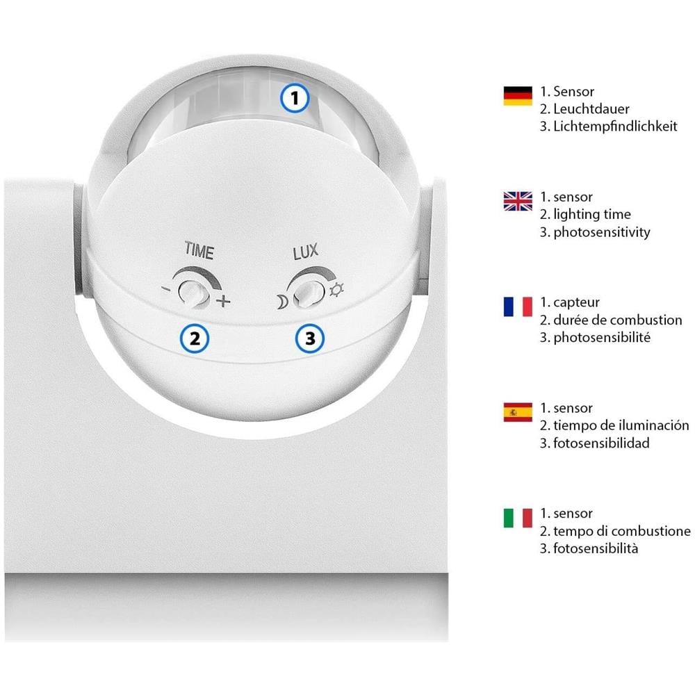 Rilevatore Di Movimento Compatto Ip44. Bianco - Foto 6