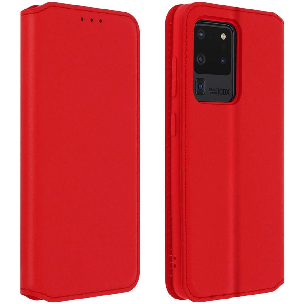 Custodia Samsung Galaxy S20 Ultra Portacarte Funzione Supporto Similpelle Rosso - Foto 1