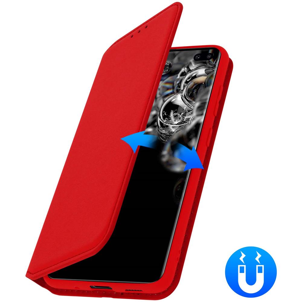 Custodia Samsung Galaxy S20 Ultra Portacarte Funzione Supporto Similpelle Rosso - Foto 5