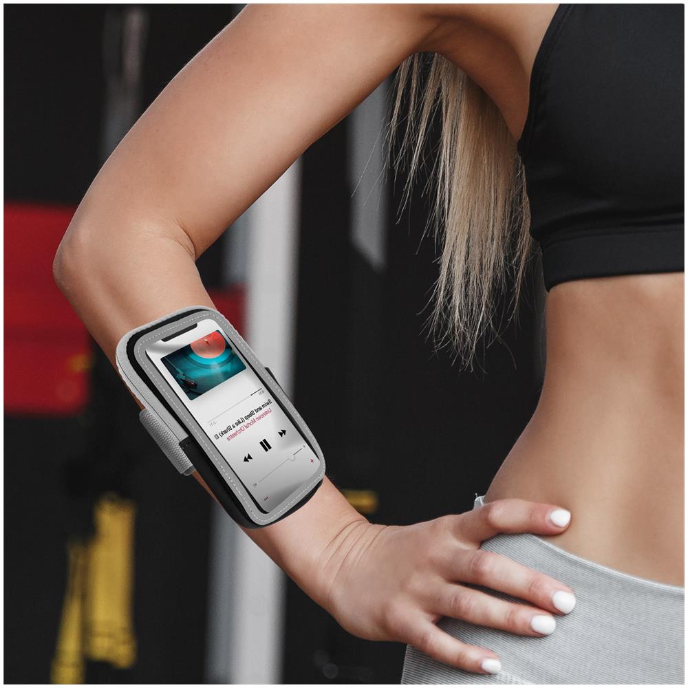 Fascia Sportiva Smartphone Touch Braccio O Avambraccio Tasca Con Zip Nera - Foto 2