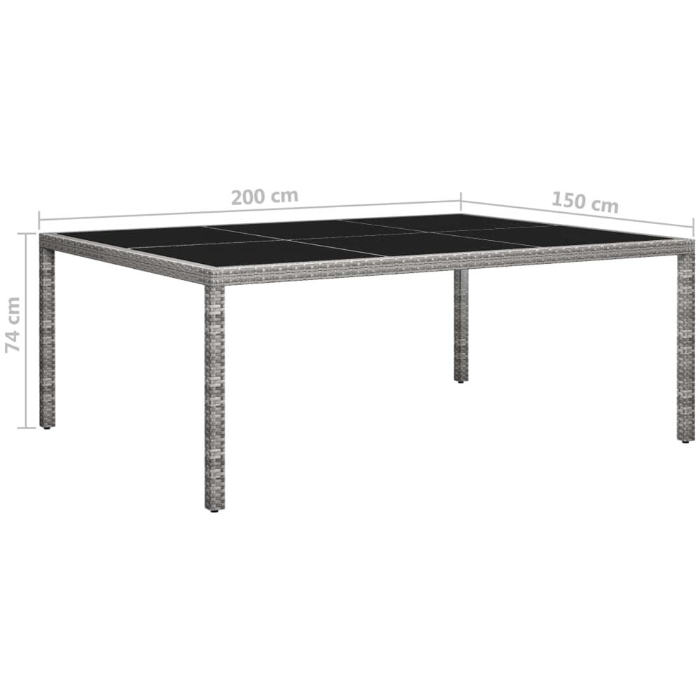 Tavolo Da Pranzo Da Giardino Grigio 200x150x74 Cm In Polyrattan - Foto 5