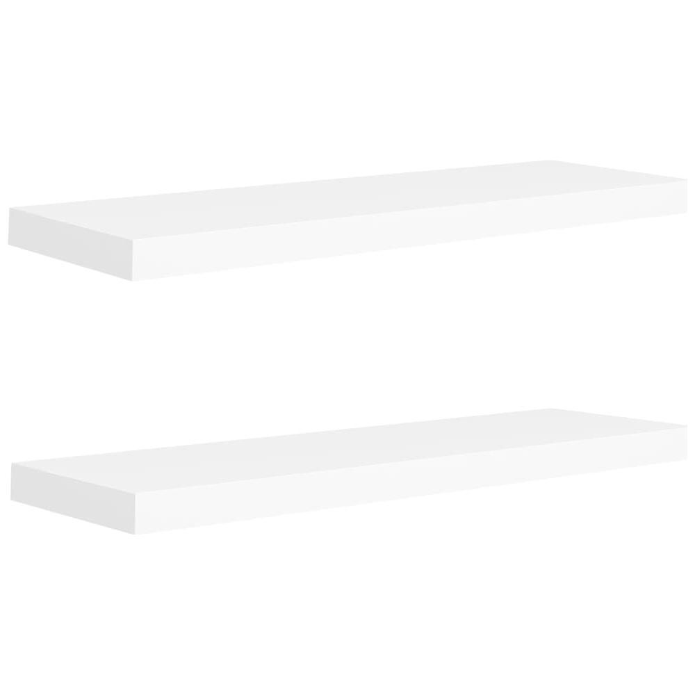 Scaffali a Parete 2 pz Bianco 80x23,5x3,8 cm in MDF - Foto 1