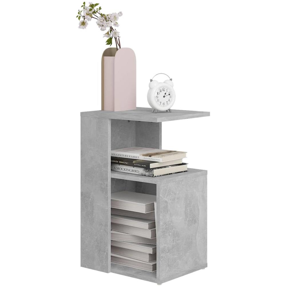 Tavolino Grigio Cemento 36x30x56 cm in Legno Multistrato - Foto 3