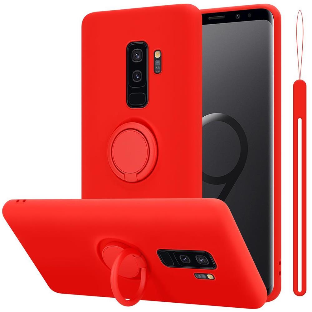 Custodia Compatibile Con Samsung Galaxy S9 Plus In Liquid Rosso - Coperchio Protettivo In Silicone Tpu Flessibile Con Anello - Foto 1
