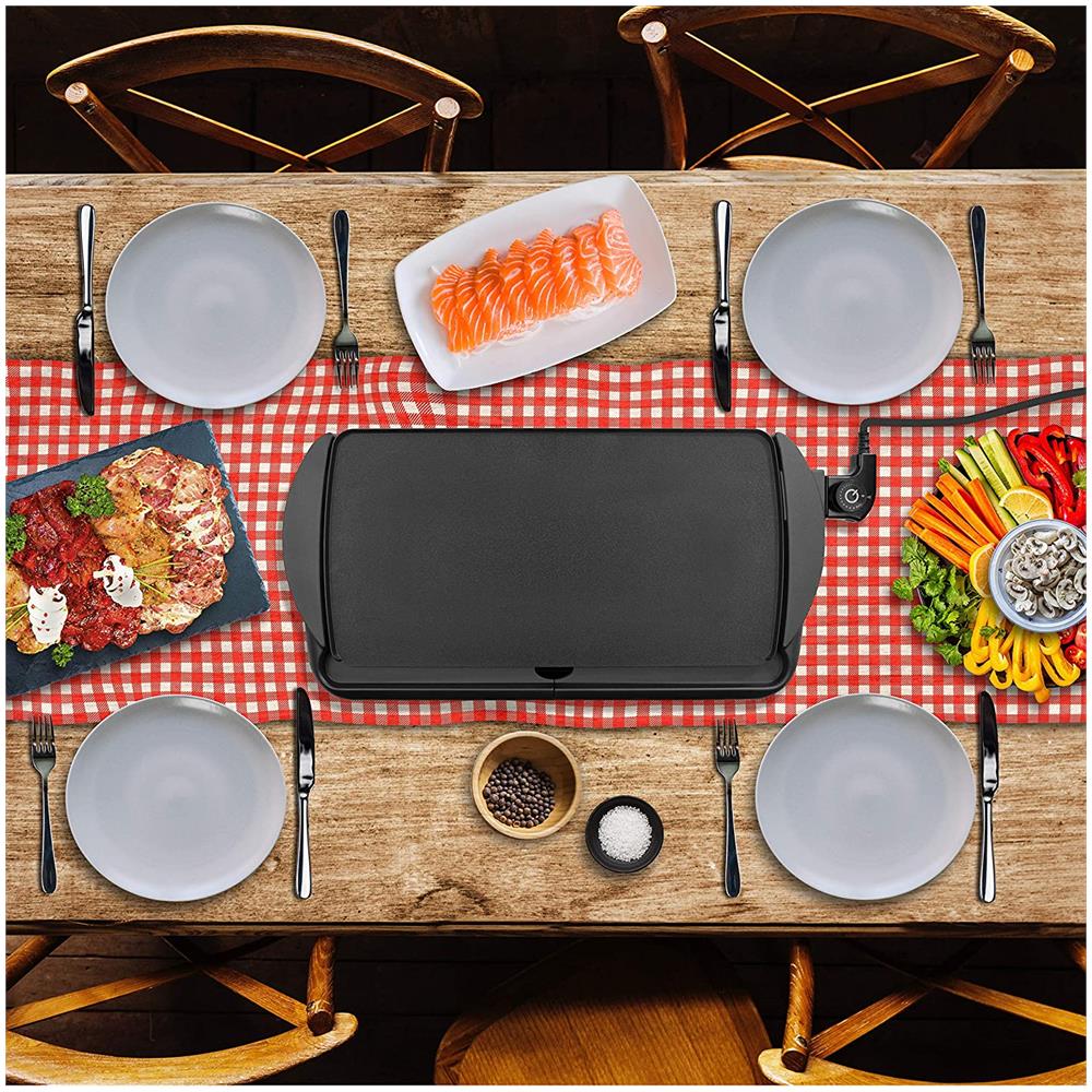 Piastra Elettrica da Tavolo GP20 Superficie 52/27 cm Antiaderente Potenza 2000 W Colore Nero - Foto 7