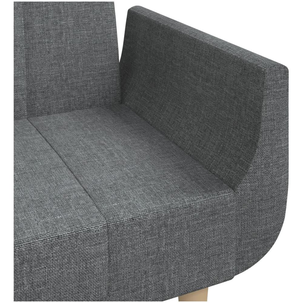 Sgabello Con Contenitore Pieghevole Marrone Scuro In Simil Lino - Foto 2