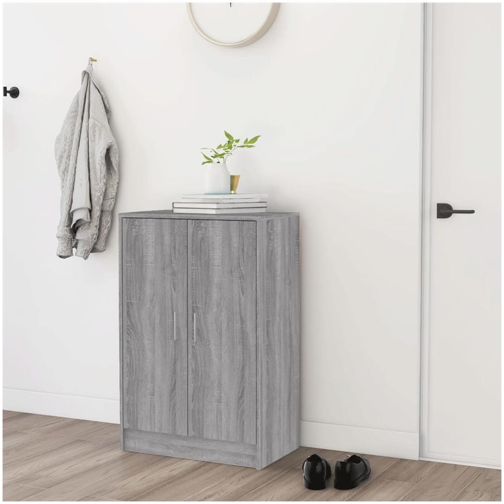 Scarpiera Grigio Sonoma 60x35x92 Cm In Legno Multistrato - Foto 3