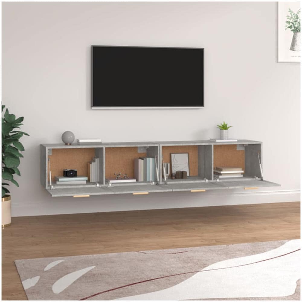 Mobili Parete 2 Pz Grigio Cemento 100x36,5x35 Cm In Multistrato - Foto 5