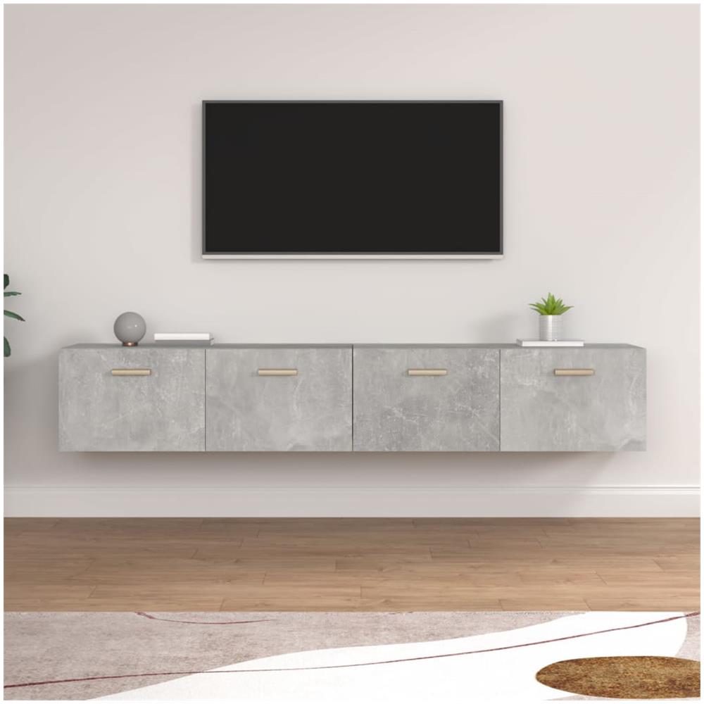 Mobili Parete 2 Pz Grigio Cemento 100x36,5x35 Cm In Multistrato - Foto 1