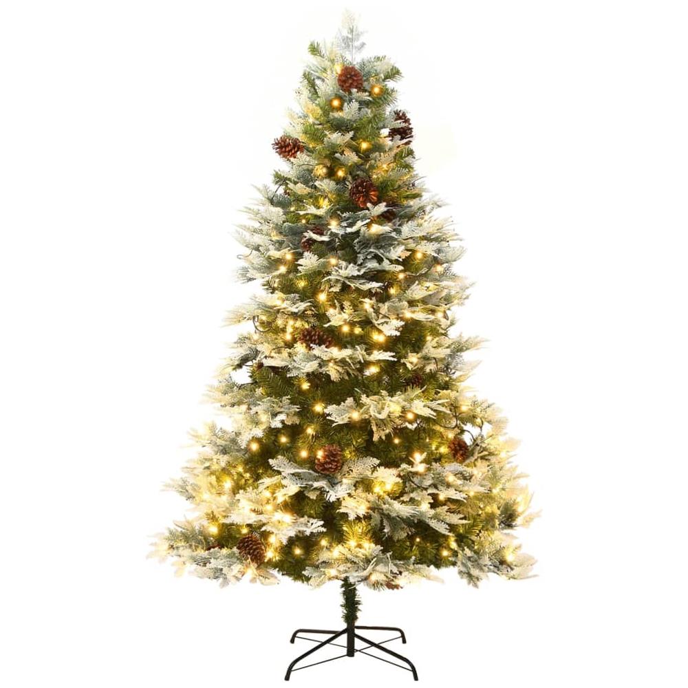 Albero Di Natale Con Led E Pigne Verde 195 Cm In Pvc E Pe - Foto 2