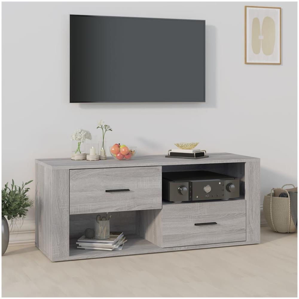 Mobile Tv Grigio Sonoma 100x35x40 Cm In Legno Multistrato - Foto 1