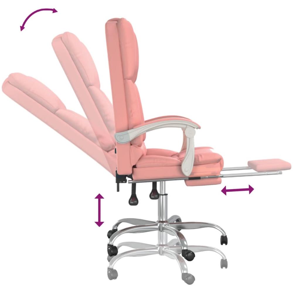 Poltrona da Ufficio Massaggiante Reclinabile rosa in Similpelle - Foto 7