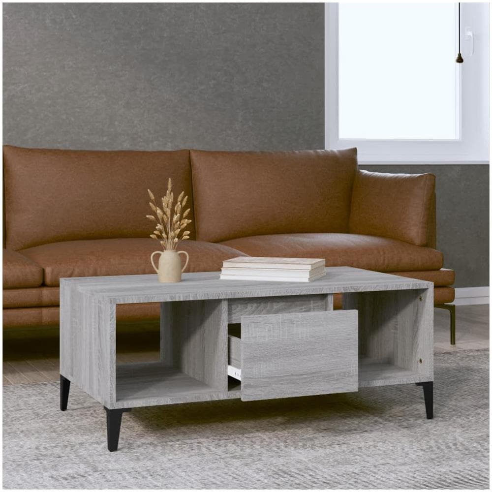 Tavolino Salotto Grigio Sonoma 90x50x36,5 Cm Legno Multistrato - Foto 3