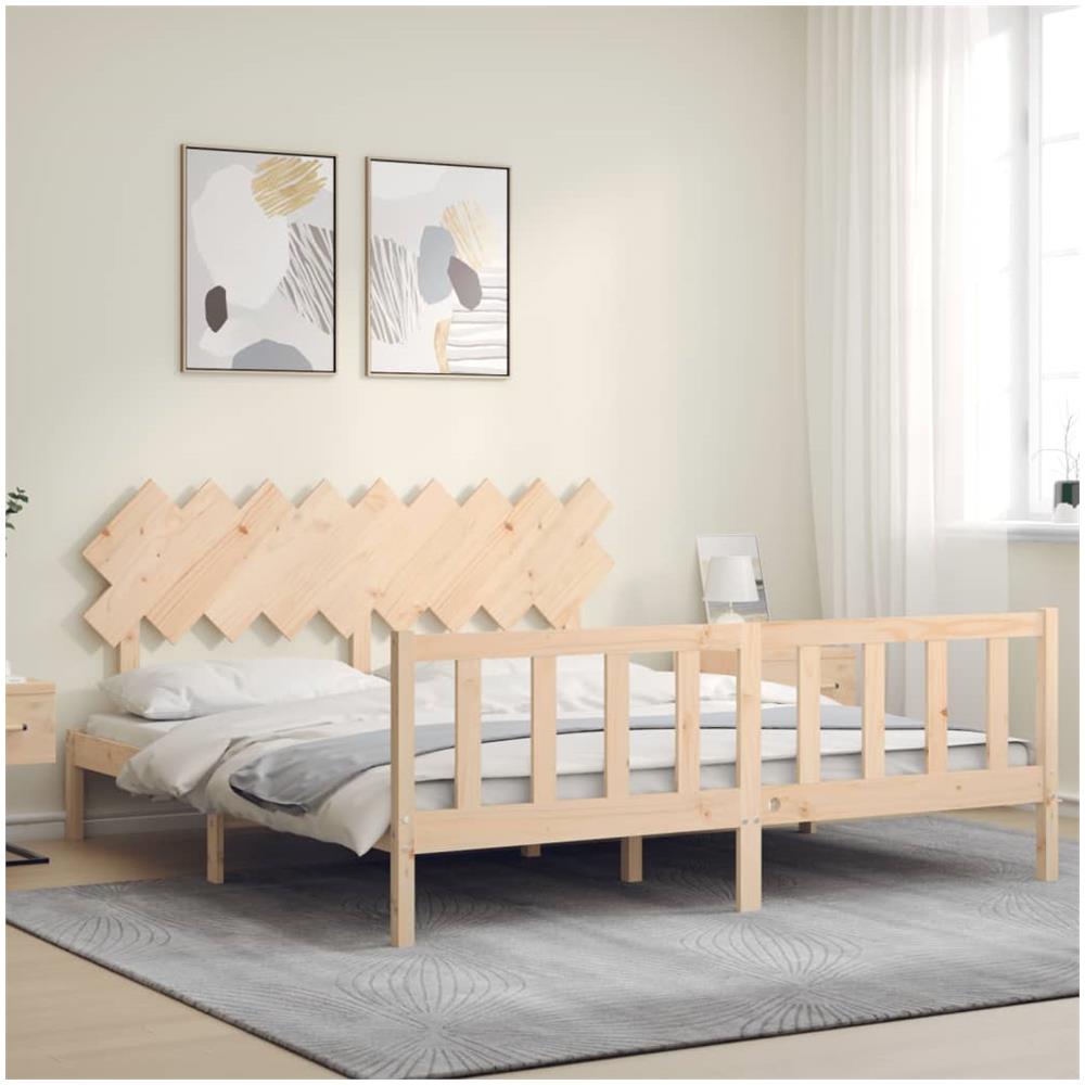 Giroletto con Testiera Super King Size in Legno Massello - Foto 3