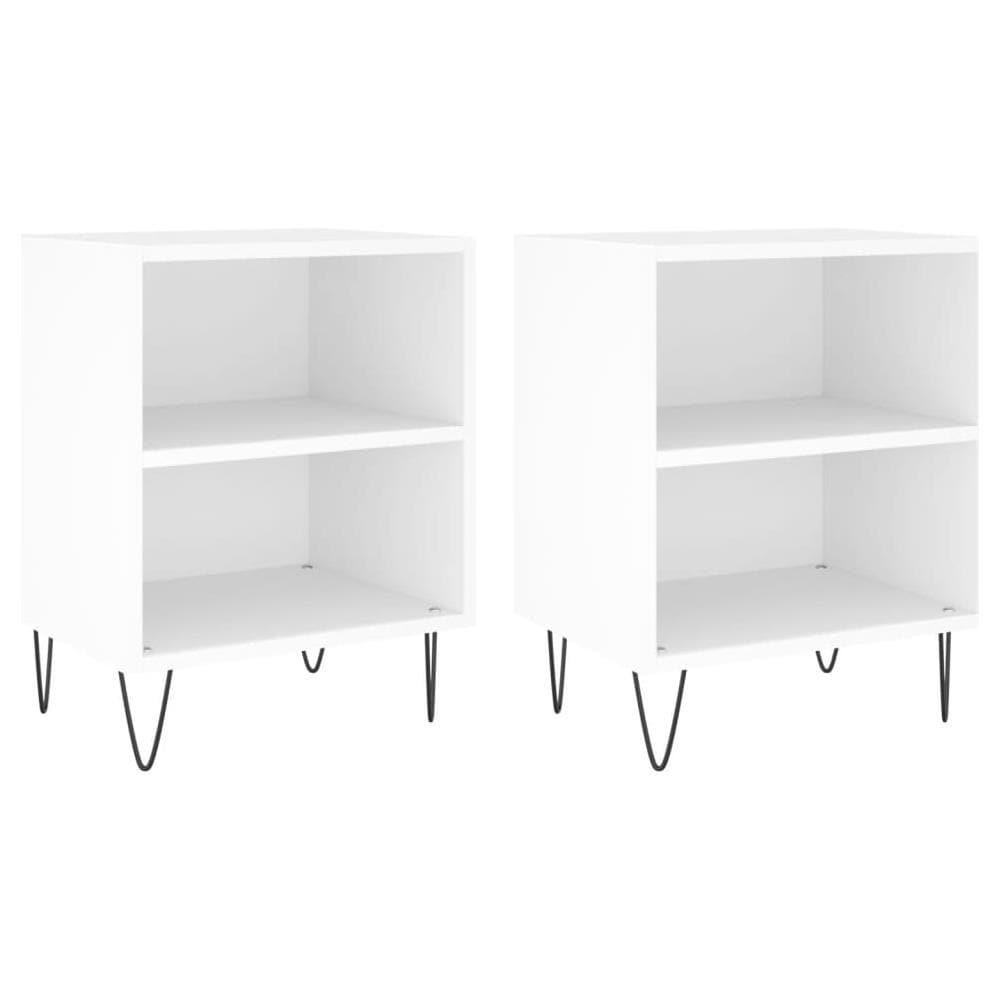 Comodini 2 Pz Bianchi 40x30x50 Cm In Legno Multistrato - Foto 1