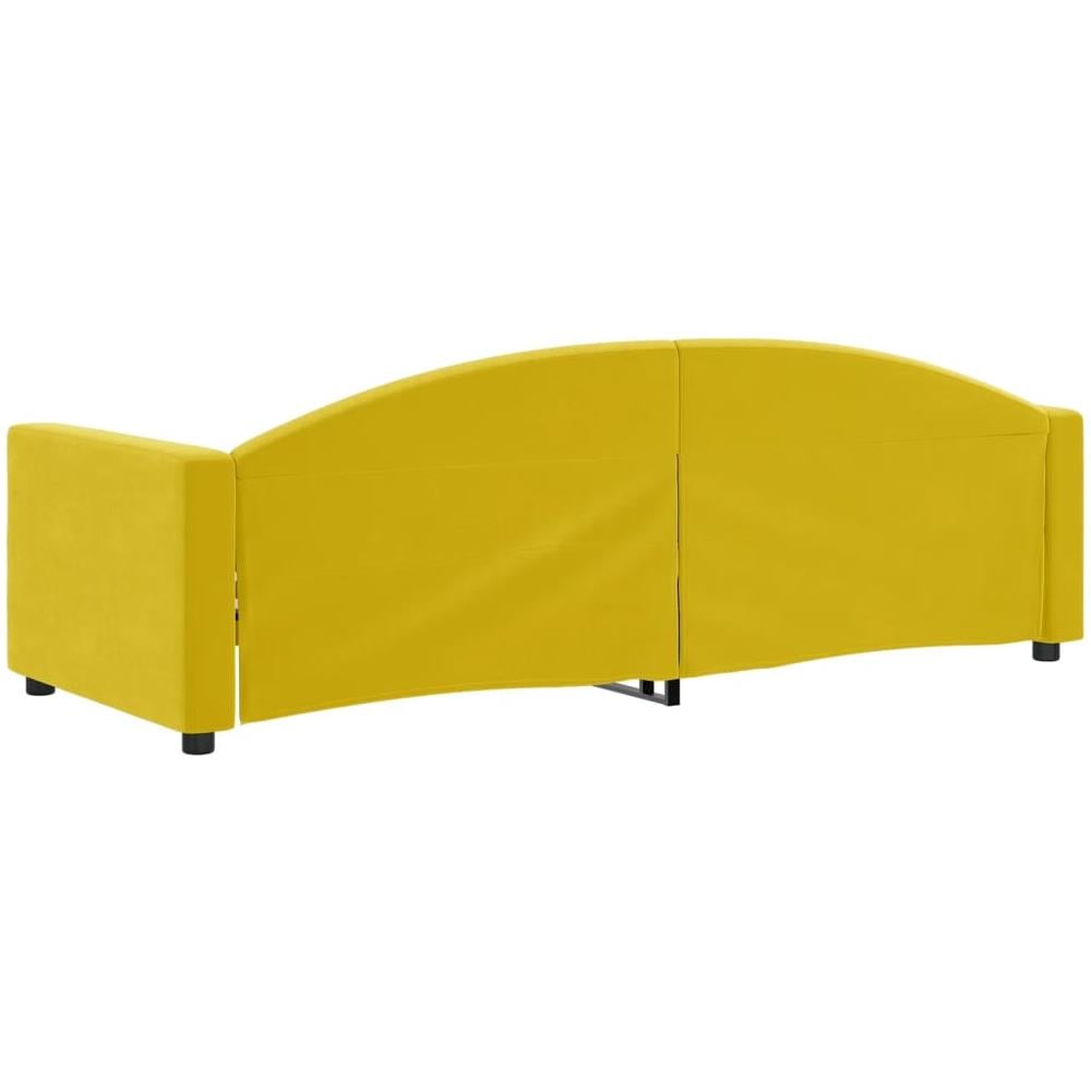 Letto Da Giorno Giallo 80x200 Cm In Velluto - Foto 2