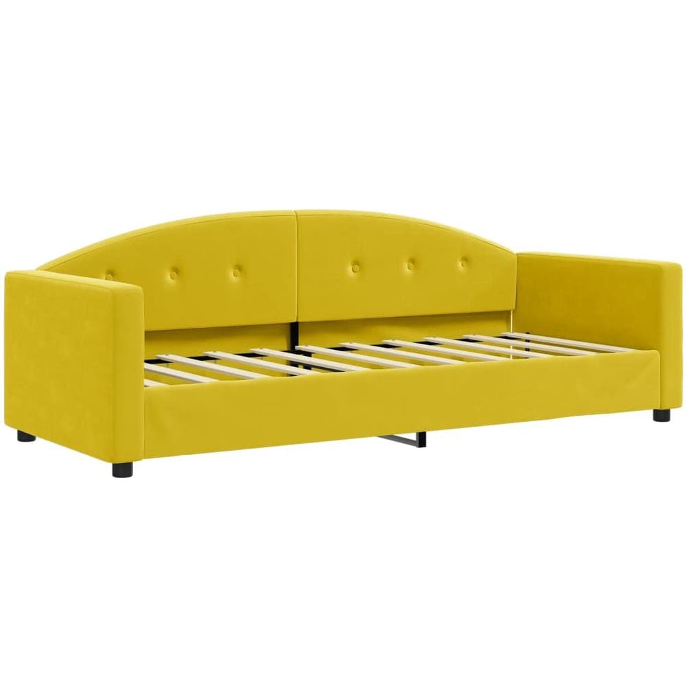 Letto Da Giorno Giallo 80x200 Cm In Velluto - Foto 1