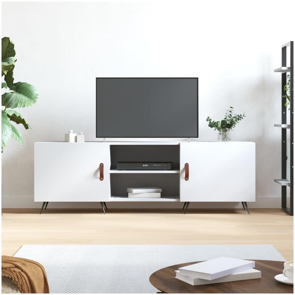 Mobile Porta Tv Bianco 150x30x50 Cm In Legno Multistrato - Foto 1