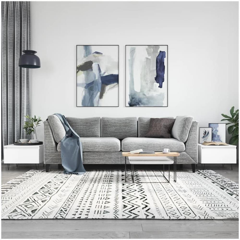 Tavolini Da Salotto 2pz Bianchi 50x46x35cm In Legno Multistrato - Foto 1