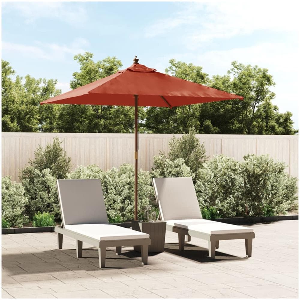 Ombrellone Giardino Con Palo In Legno Terracotta 198x198x231 Cm - Foto 1