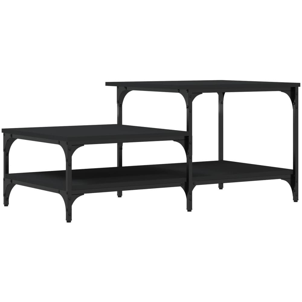 Tavolino Da Salotto Nero 100x50,5x45 Cm In Legno Multistrato - Foto 2