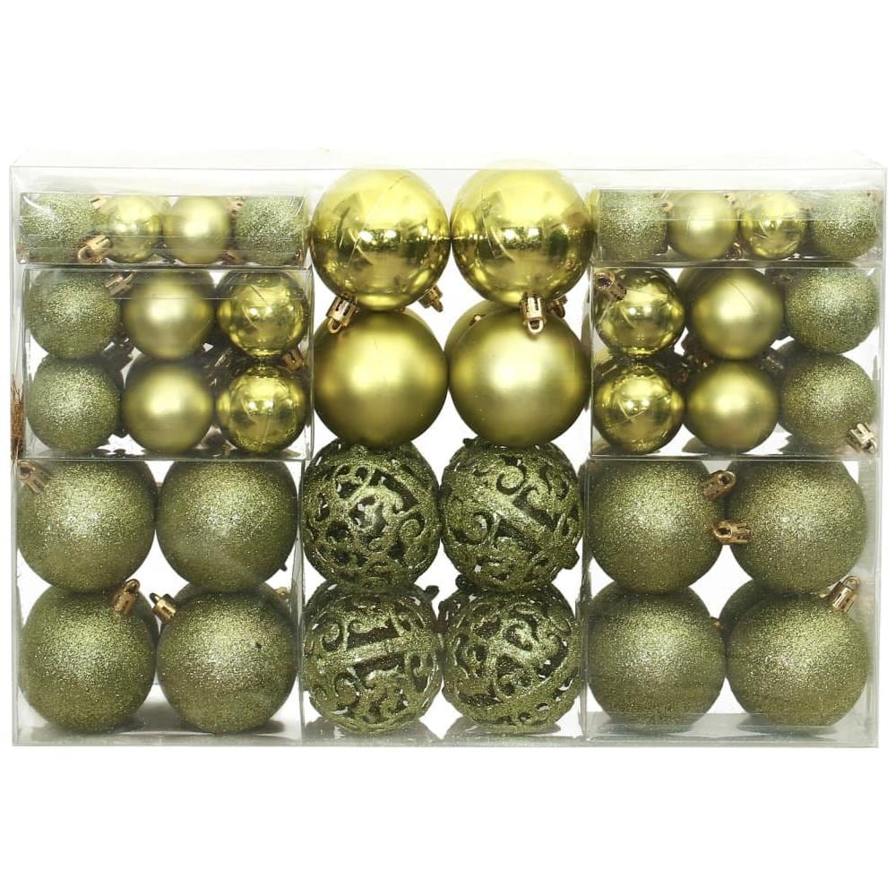 Palline Di Natale 100 Pz Verde Chiaro 3 / 4 / 6 Cm - Foto 2
