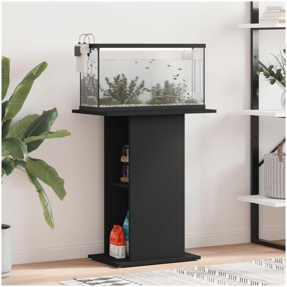 Supporto per Acquario Nero 60,5x36x72,5 cm in Legno Multistrato - Foto 2