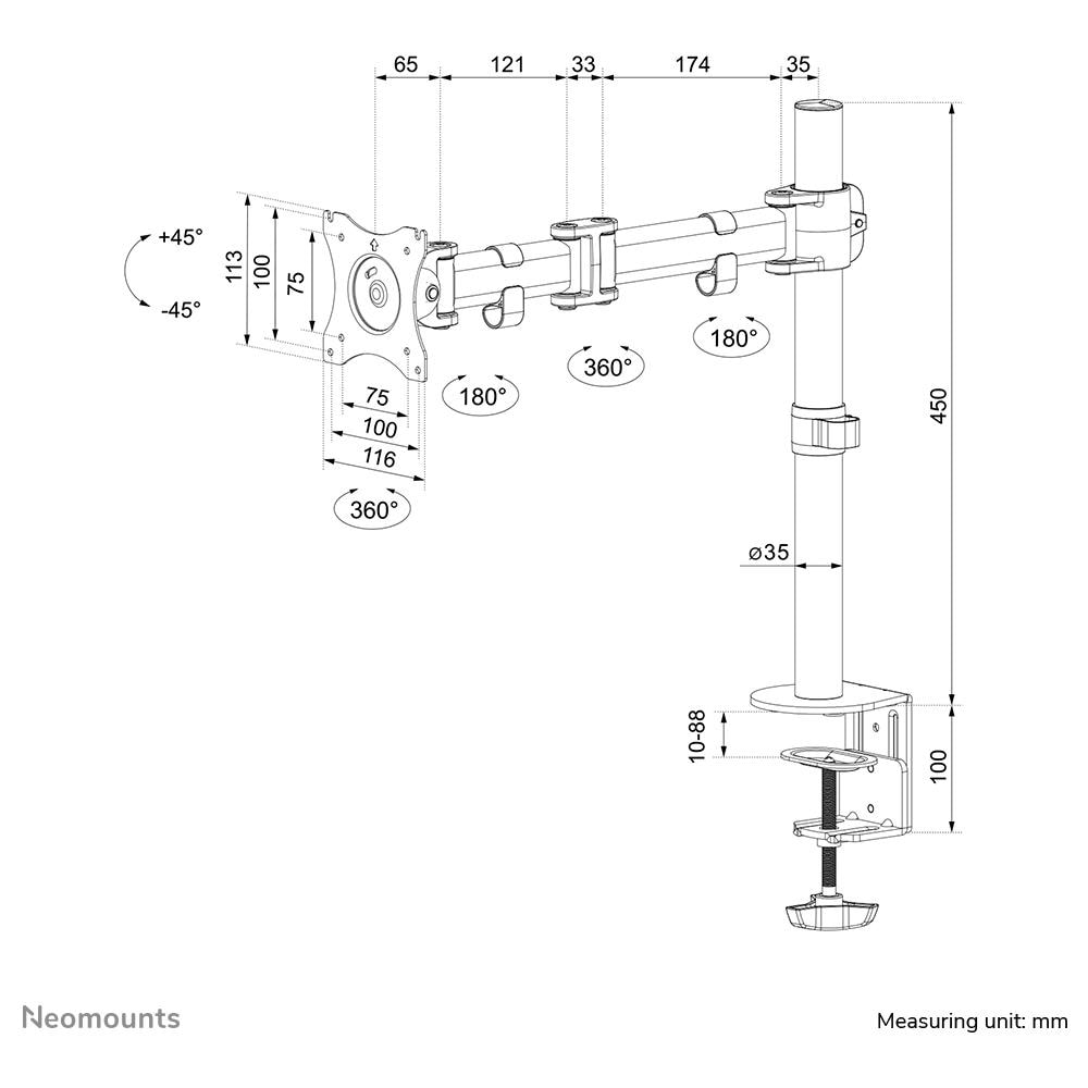 NM-D135BLACK Supporto da scrivania per monitor - Foto 9