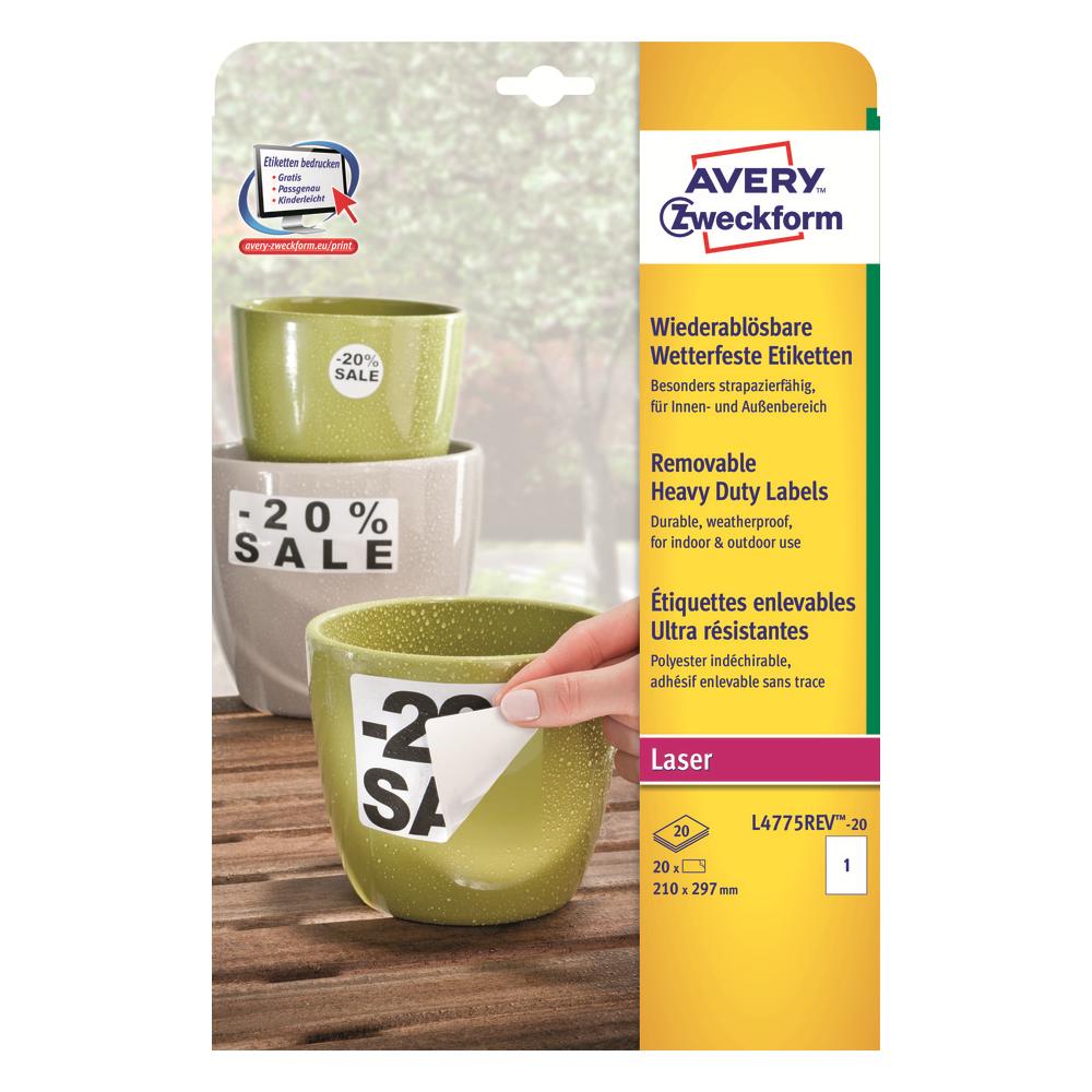 Etichette Extra Resistenti per Stampanti Laser 210 x 297 mm Confezione 1 fogli - Foto 1