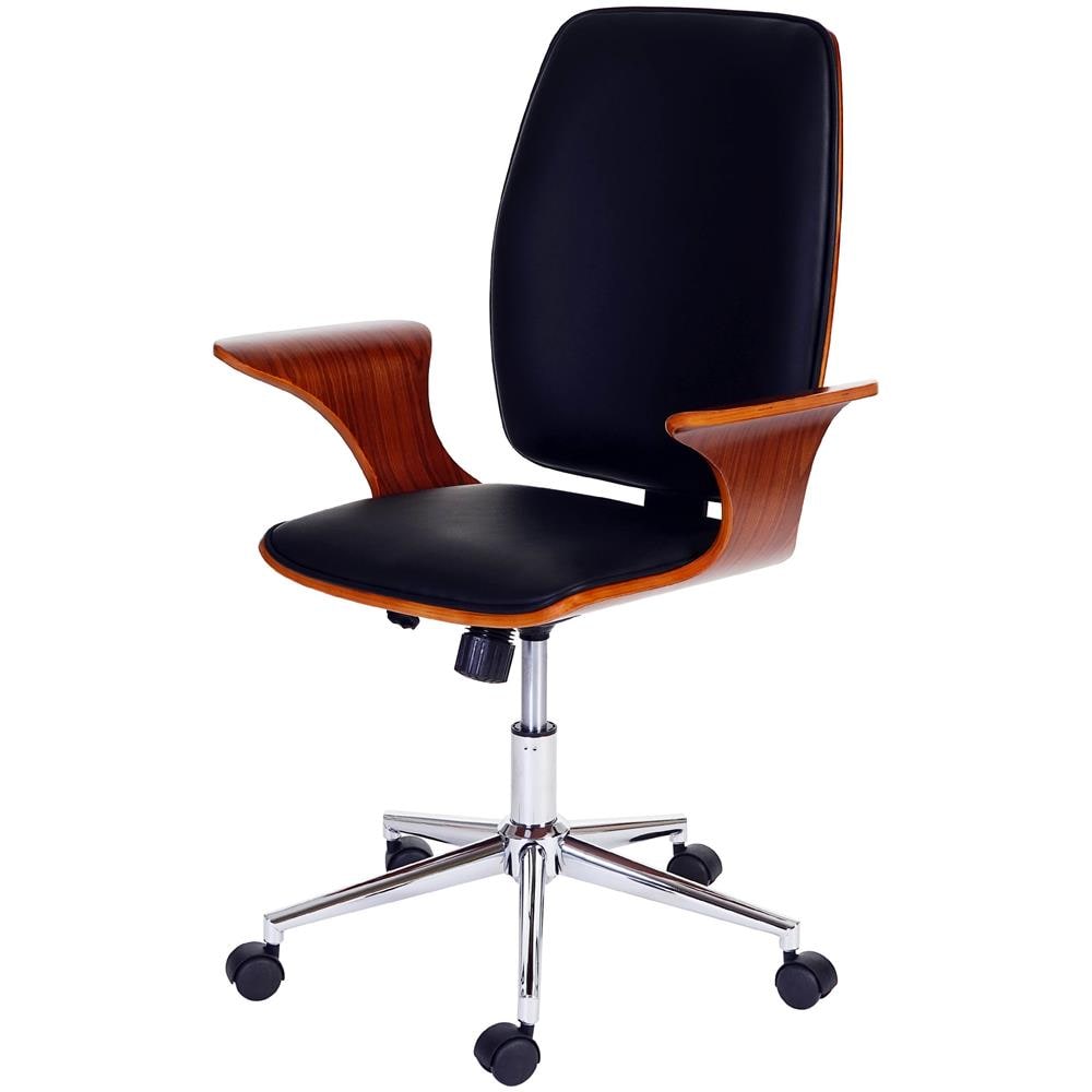 Poltrona Sedia Ufficio Girevole Regolabile HWC-F83 Ecopelle Seduta A Molle Nero 84629536