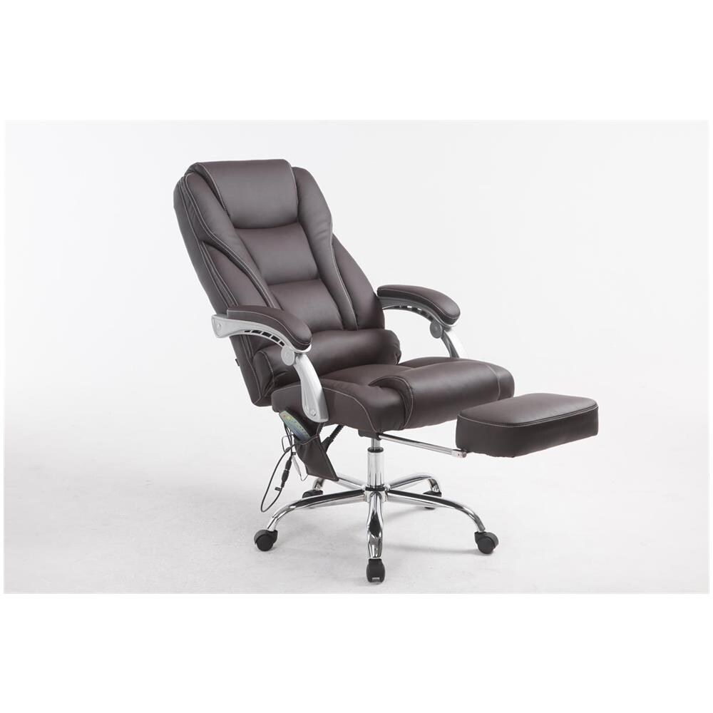 Sedia Ufficio Massaggiante Pacific V2 - Poltrona Relax 5 Programmi di Massaggio - Sedia Ergonomica in Similpelle con Poggiapiedi Estraibile e Altezza Regolabile e Girevole, Max 150 kg Marrone - Foto 3