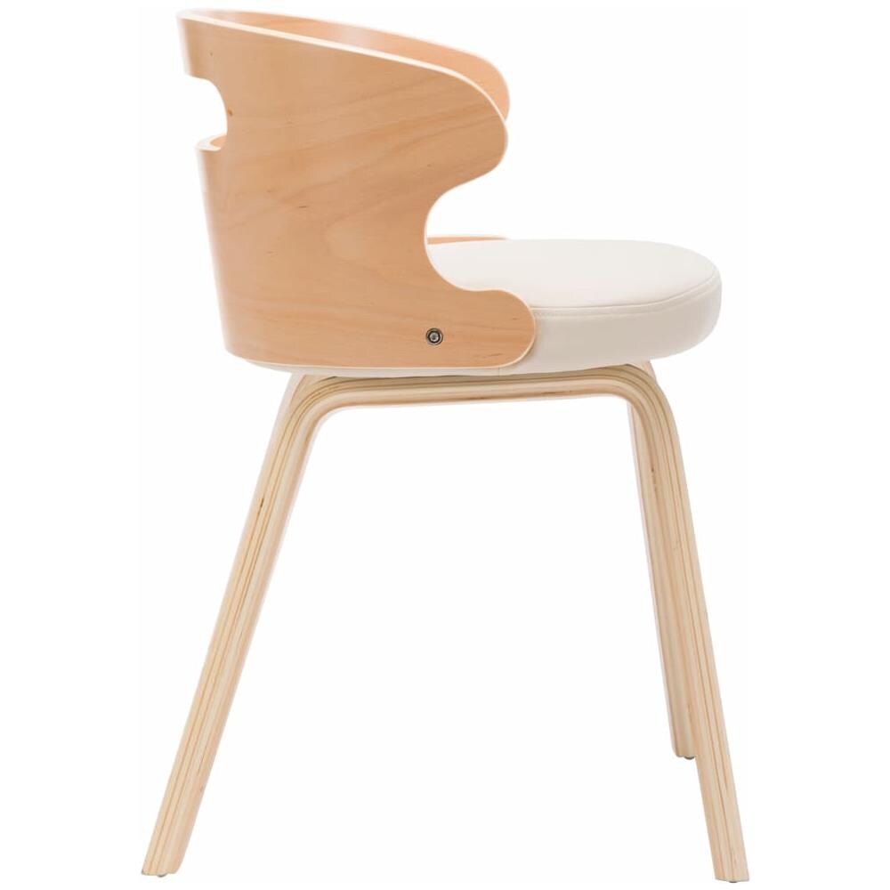 Sedie Da Pranzo 6 Pz Crema In Legno Piegato E Similpelle - Foto 2