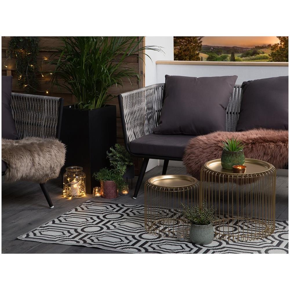 Tappeto Da Esterno Nero 90 X 180 Cm Bidar - Foto 2