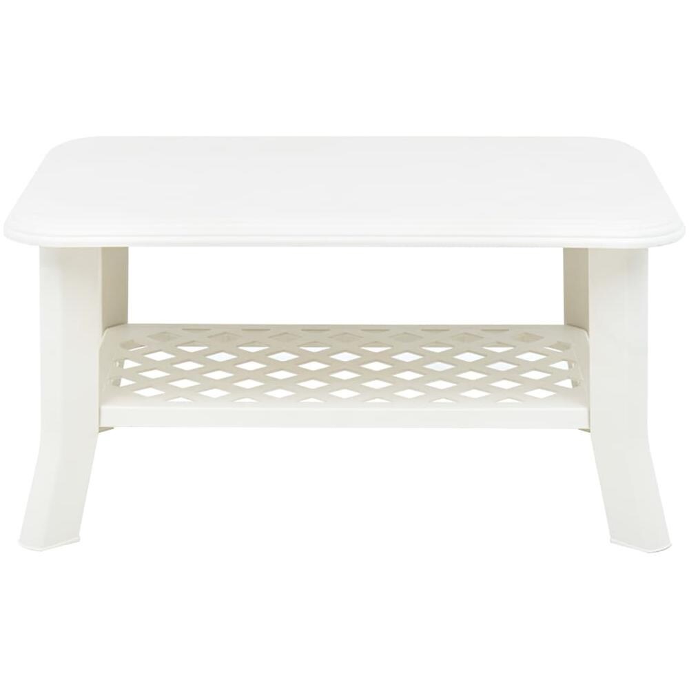 Tavolino Da Caffè Bianco 90x60x46 Cm In Plastica - Foto 2