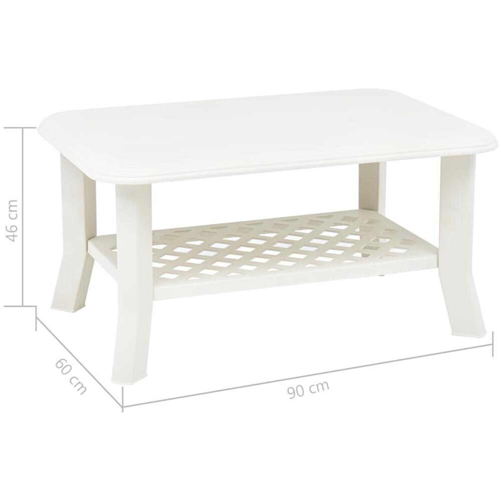 Tavolino Da Caffè Bianco 90x60x46 Cm In Plastica - Foto 6