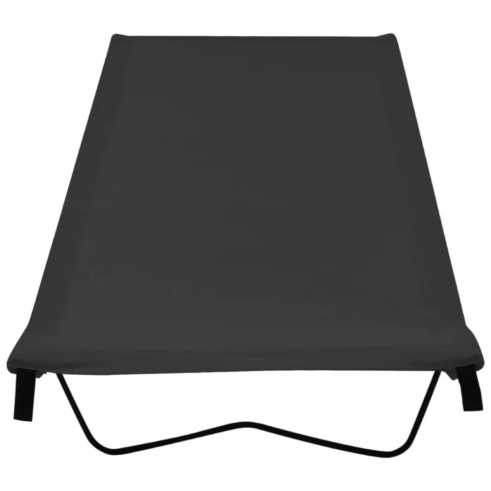 Lettino da Campeggio 180x60x19cm Tessuto Oxford e Acciaio Nero - Foto 2