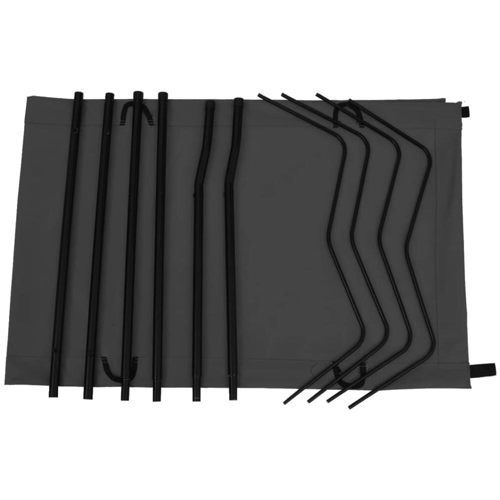 Lettino da Campeggio 180x60x19cm Tessuto Oxford e Acciaio Nero - Foto 3