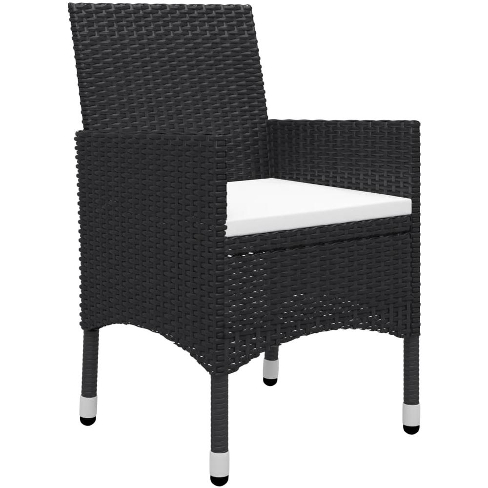 Set da Bistrot per Giardino 3 pz in Polyrattan e Vetro Nero - Foto 2
