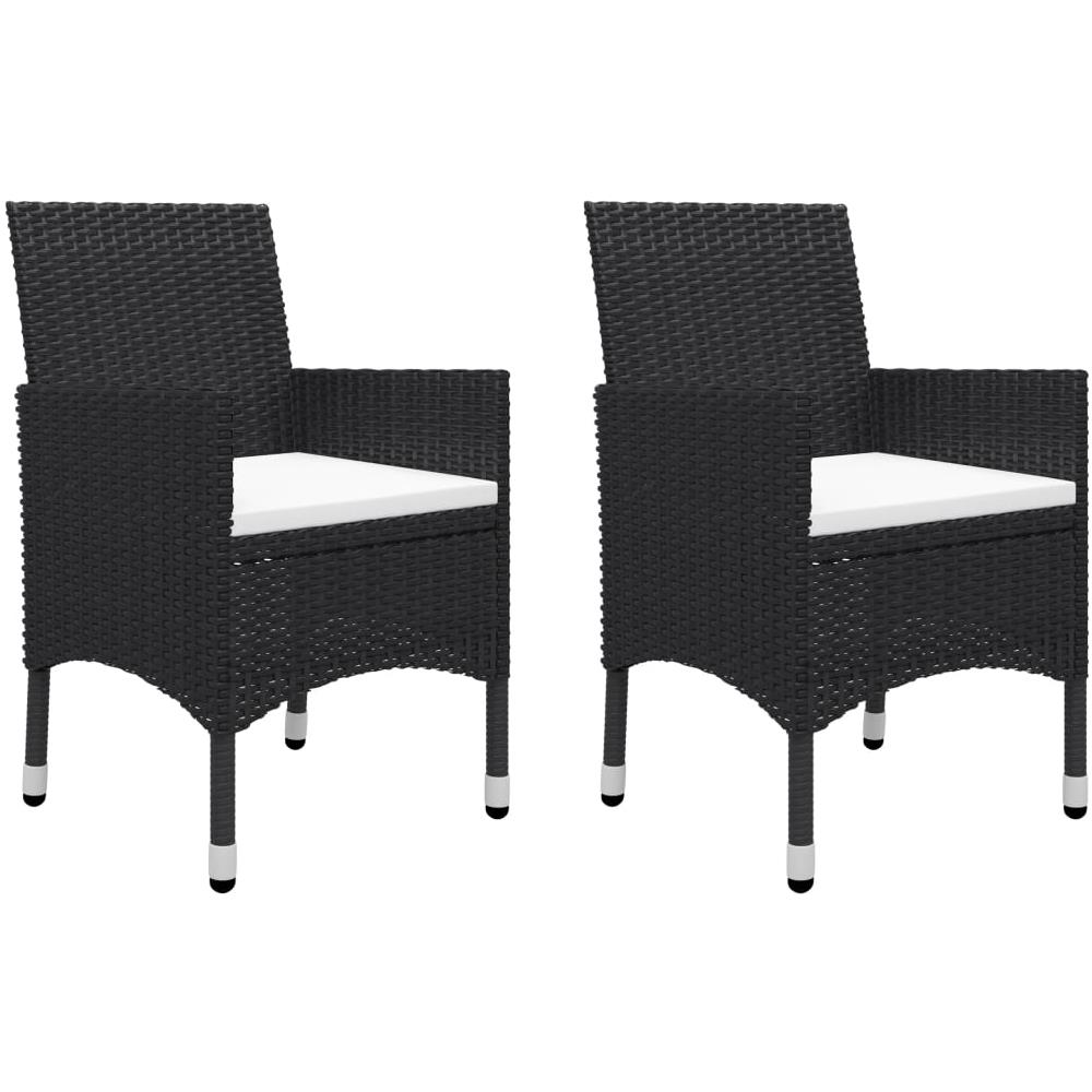 Set da Bistrot per Giardino 3 pz in Polyrattan e Vetro Nero - Foto 3