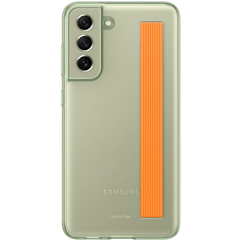 Cover Galaxy S21 Fe Originale Slip Strap Cover Retro Traslucido - Olive - Foto 7