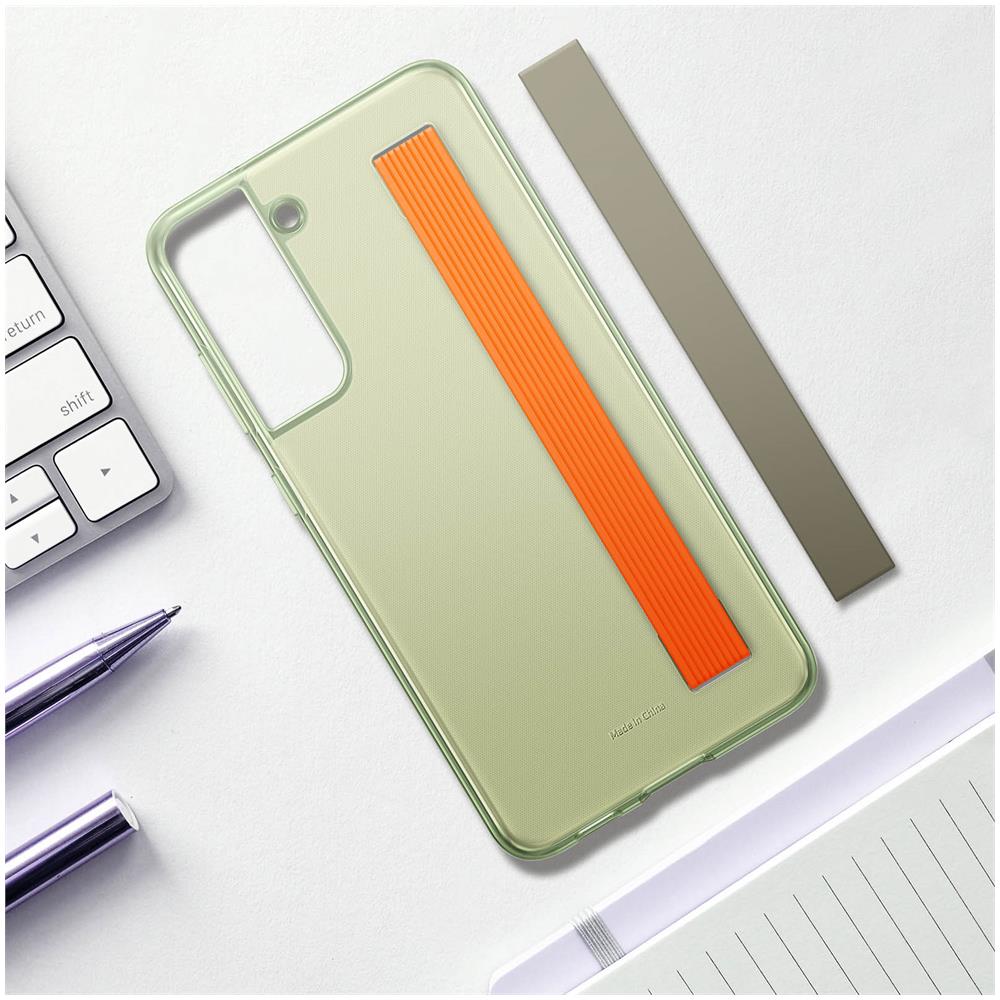 Cover Galaxy S21 Fe Originale Slip Strap Cover Retro Traslucido - Olive - Foto 2