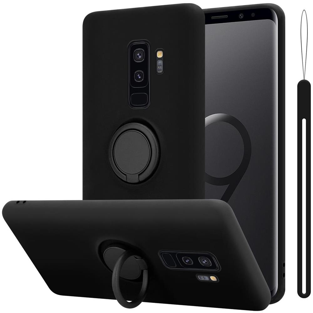 Custodia Compatibile Con Samsung Galaxy S9 Plus In Liquid Nero - Coperchio Protettivo In Silicone Tpu Flessibile Con Anello - Foto 1