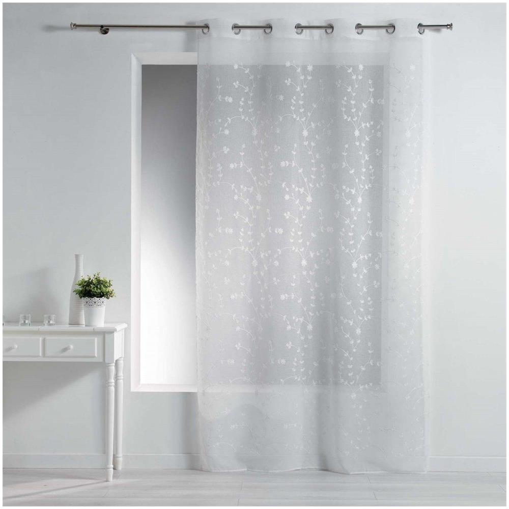 Tenda Per Finestra Con Occhielli Petit Fleur, 140 X 240 Cm, Colore Bianco - Foto 1