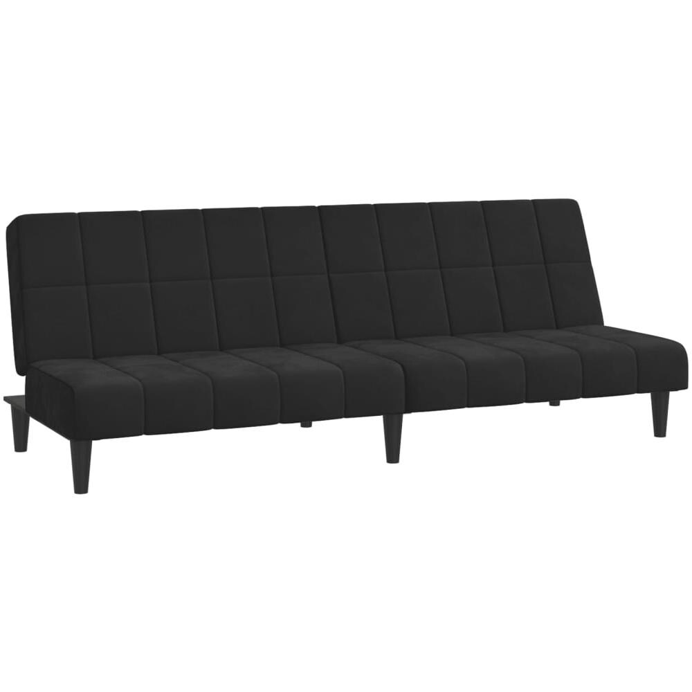 Divano Letto A 2 Posti Nero In Velluto - Foto 1