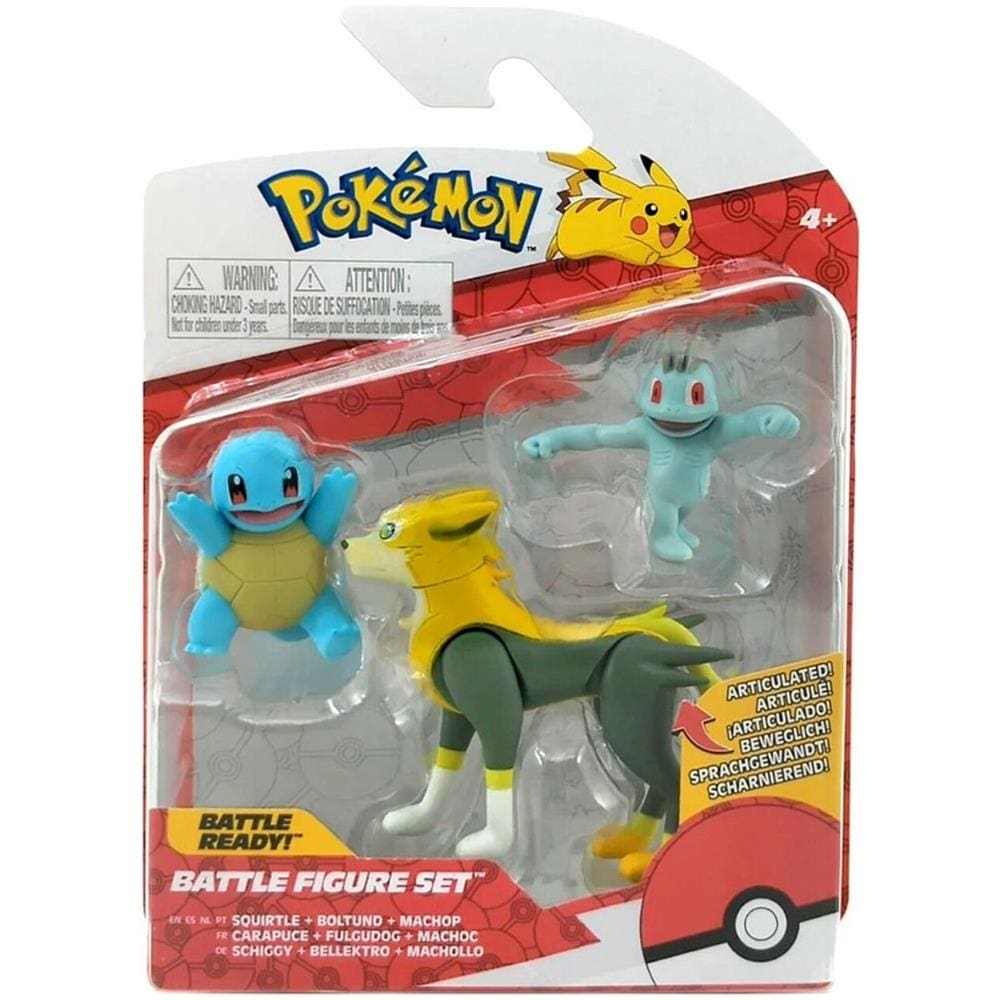 Pokémon Battle Mini Figures 3-packs 5-8 Cm Wave 10 Squirtle #3, Machop & Boltund - Foto 1