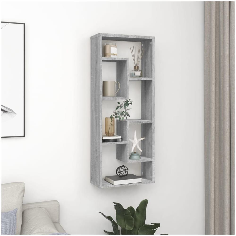 Mensola A Muro Grigio Sonoma 36x16x90 Cm In Legno Multistrato - Foto 1
